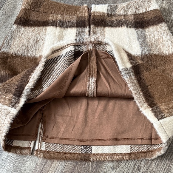 Francescas Brown and Cream Plaid Mini Skirt - Picture 4 of 4